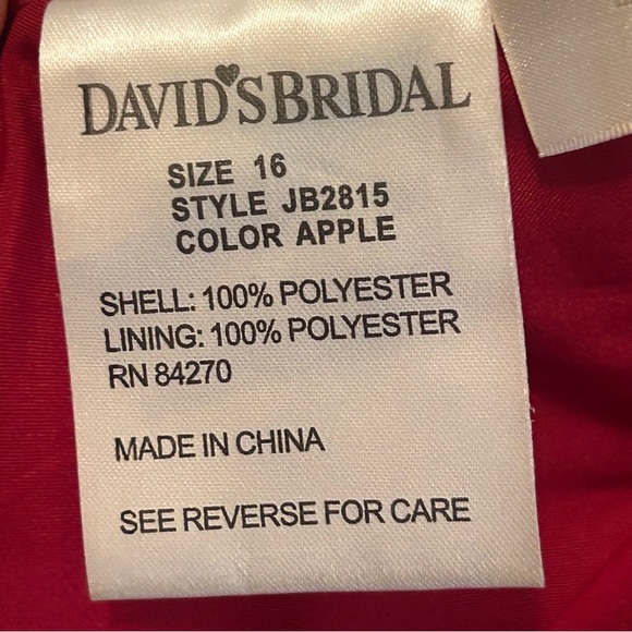 David’s Bridal Short Satin Dress with Spaghetti Straps | Style JB2815 | Girls 16 - Picture 8 of 10